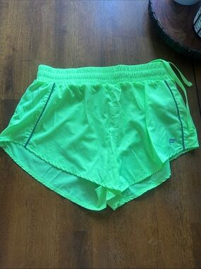 Fabletics Neon Green Women's Running Shorts